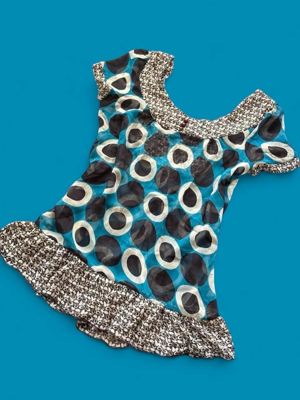 Y2K polka dot sheer top